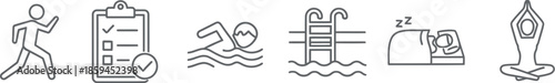 Fitness and wellness icons representing various activities