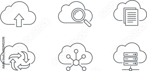 Cloud computing icons representing data management