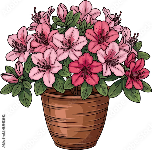 soulful bloom pot a vivid burst of joyful growth and natural charm, vector isolated on transparent background