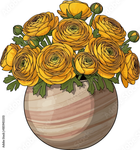 sunkissed petal serenade handpainted harmony for vibrant spaces and uplifting spirits, vector isolated on transparent background