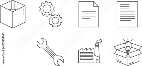 Collection of various icons representing problem solving and innovation