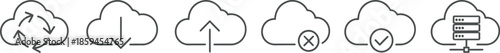 Cloud computing icons representing data management