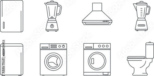 Collection of various household appliances and fixtures