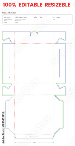self locking flip top and front tuck box dieline template box dieline die lines packaging custom dieline  box cardboard box dieline pizza box dieline printable product packaging layout,