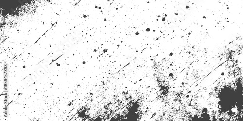 White background with scattered grey grunge texture, Abstract black and white gritty grunge background, Overlay for interesting effect and depth,  The surface is covered with scratches.