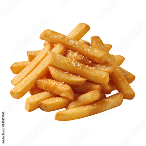 Crispy Golden Fries Snack on white background