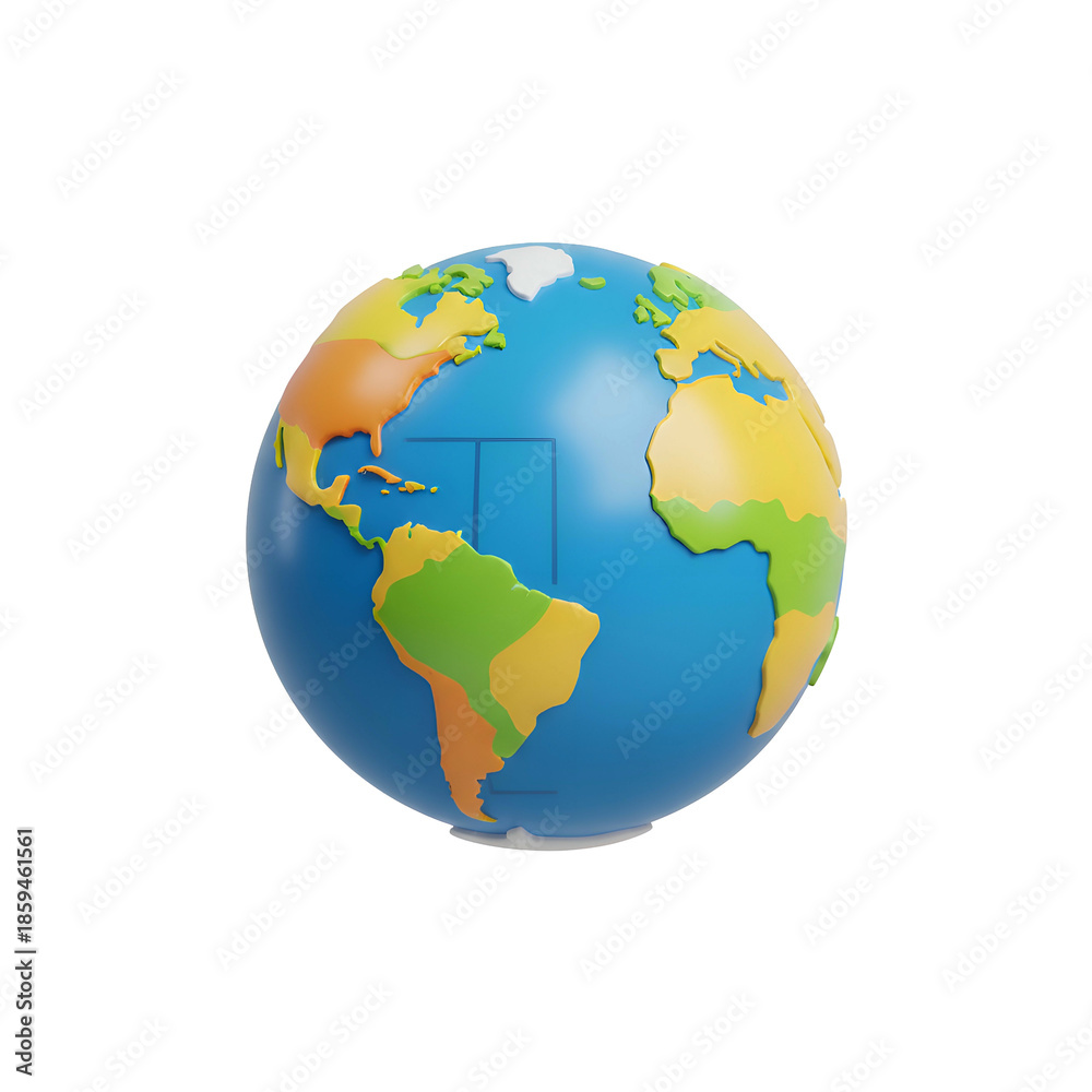 Naklejka premium Blue Globe Representing Earth with Continents.