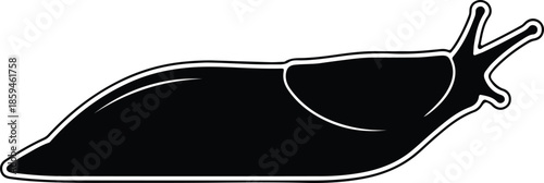 Silhouette Simple Slug Gastropod Mollusk Animal Pest Garden Icon Vector Illustration