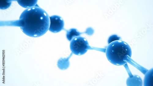 Molecular Structure Blue Atoms Bonding Closeup.