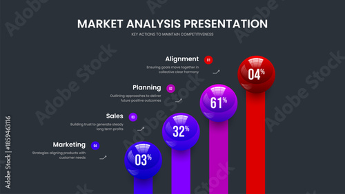 Colorful Review 4 Step Infographic Frame Layout. Educational Visualization Four Element Diagram Presentation Design. Product Launch Slideshow Template Vector Illustration.
