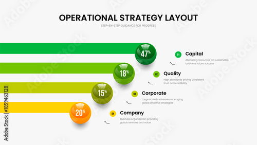 Elegant Briefing 4 Option Infographic Frame Design. Company Showcase Four Step Graph Slide Template. Clean Review Slideshow Layout Vector Illustration.