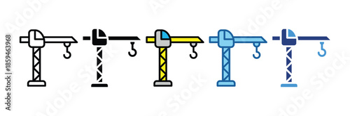 Crane  Icon Set Multiple Style Collection