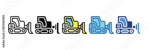 Bulldozer  Icon Set Multiple Style Collection