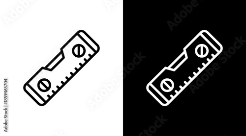 Spirit Level  White Icon Set Design