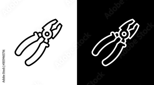 Pliers  White Icon Set Design