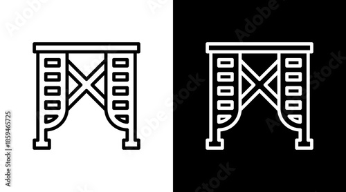 Scaffolding  White Icon Set Design
