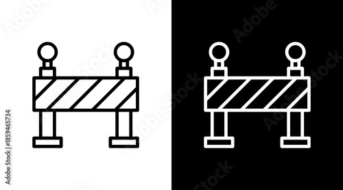 Barrier  White Icon Set Design