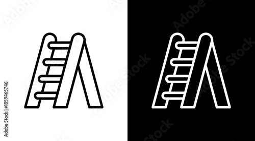 Ladder  White Icon Set Design