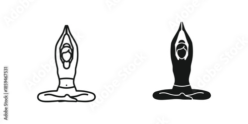 Yoga Pose Illustration in Black and White