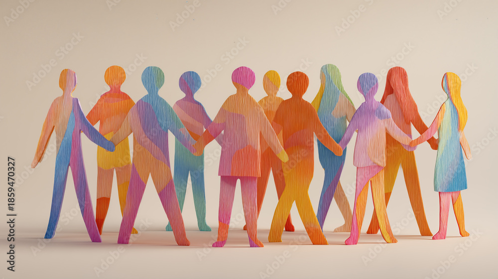 Naklejka premium United in Diversity: Vibrant Group Celebrating Community and Connection on World Mental Health Day