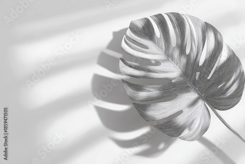 Plant shadows reflected on white wall