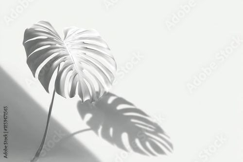 Plant shadows reflected on white wall