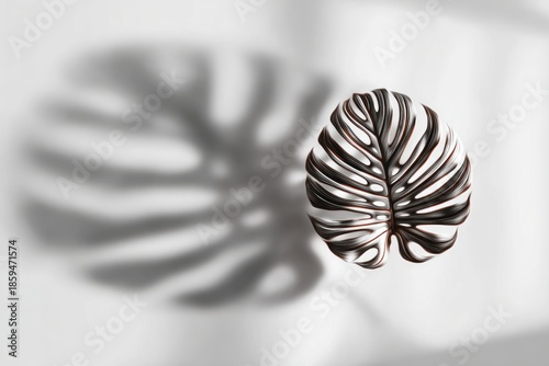 Plant shadows reflected on white wall