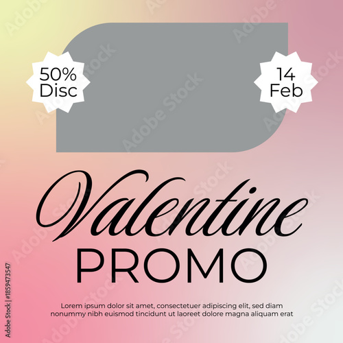 Valentine Sale Instagram Post Vector with Romantic Modern Design