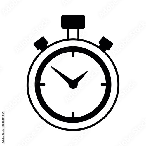 Stopwatch silhouette vector flat illustration design.