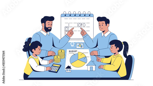 Family Budget Planning and Financial Strategy Discussion in a Business Meeting