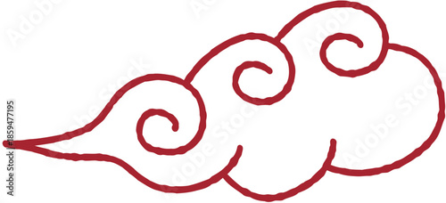 Lucky Cloud Vector Line Art Illustration
