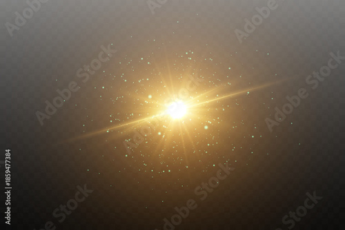 Futuristic flash of light with explosion effect.