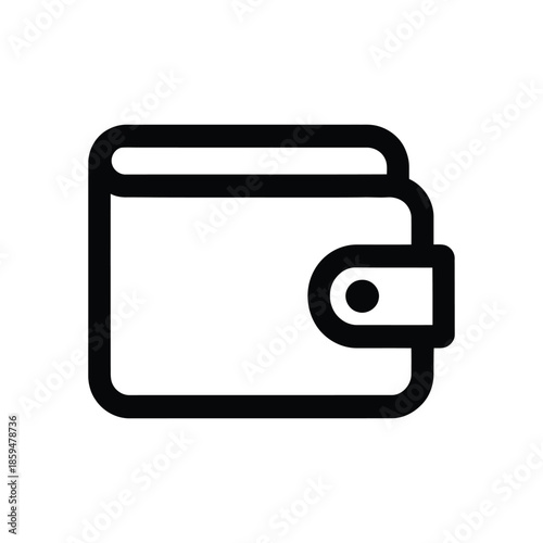 Wallet outline vector icon isolated on white background