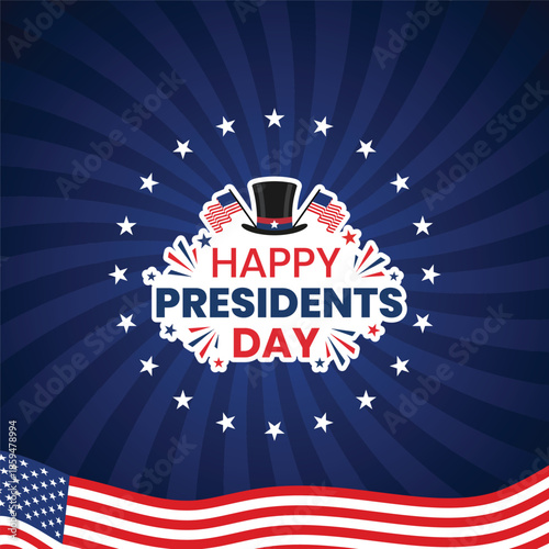 Happy Presidents Day Poster Banner Template