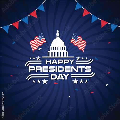 Presidents Day Patriotic Template for Social Media