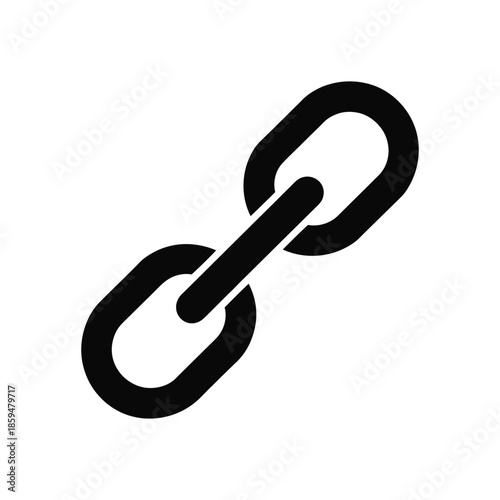 Chain link outline vector icon isolated on white background