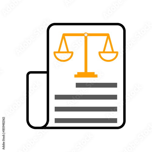 Document of law icon on white background.