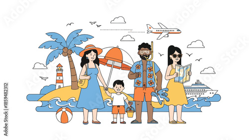 Family Vacation at the Beach with Sun, Sand, and Sea Adventure