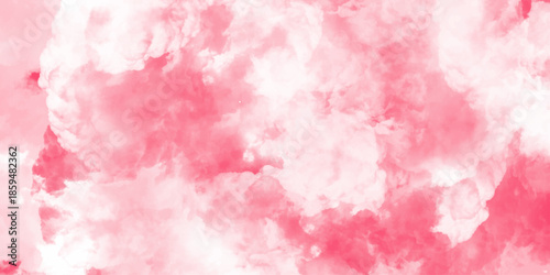 Beautiful abstract color pink texture background on white surface. Grunge and textured banner with free copy space. Modern Red Pink Watercolor Grunge shades background with beautiful natural cloud