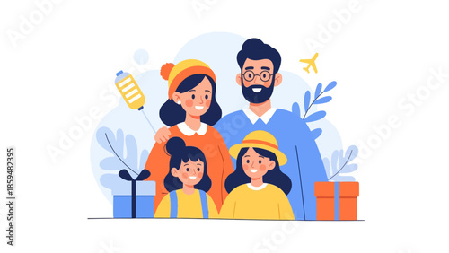 Family Celebration with Gifts and Bright Smiles Embracing Joyful Moments