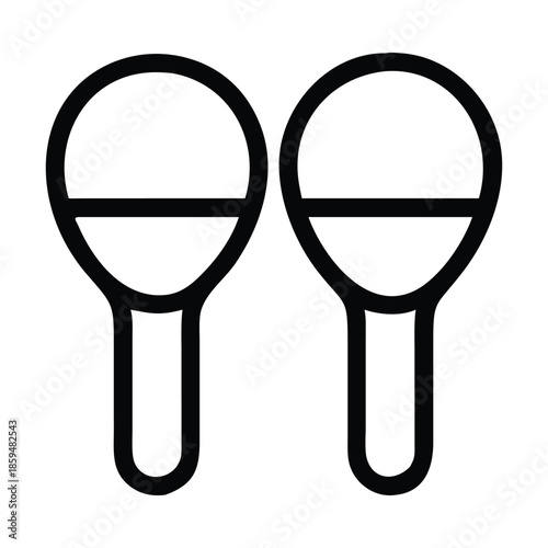 A simple black and white line drawing depicts a pair of castanets musical instruments used in flamenco