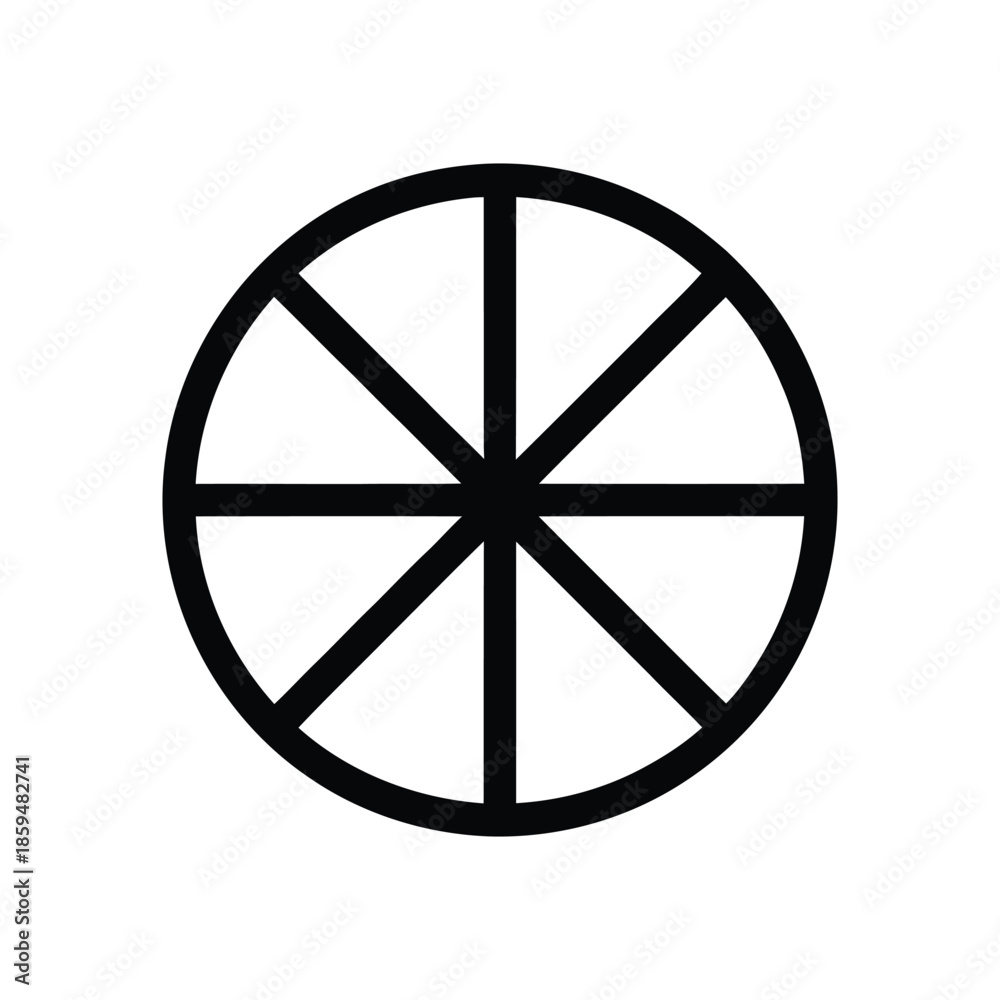 Obraz premium Segmented circle outline vector icon isolated on white background