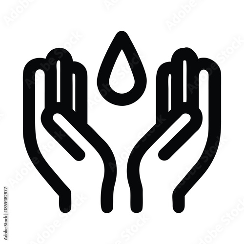 Protecting new life cupped hands gently hold a seedling with a single water droplet