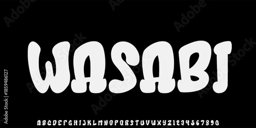 Bold hand drawn vector font. Alphabet uppercase round and minimalist style.