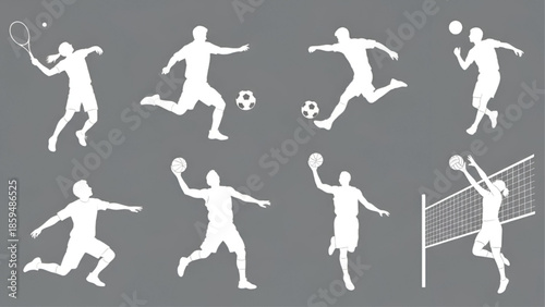 Sports CAD People – Vector Set of Men and Women in Various Views