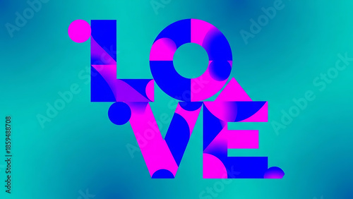 A vibrant and colorful illustration of the word love