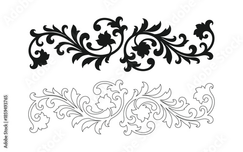 Ornate floral border designs