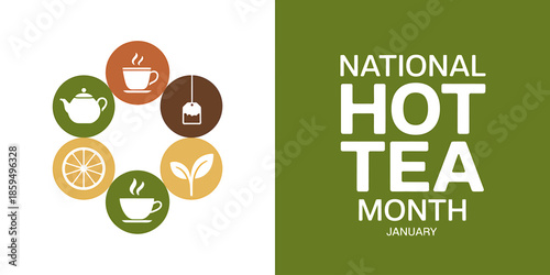 Celebrate National Hot Tea Month with various tea icons