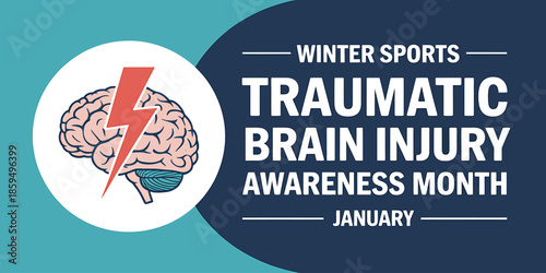 Winter Sports Brain Injury Awareness Month Graphic Design