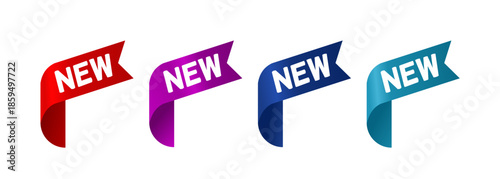 set of labels new	 -vector illustration